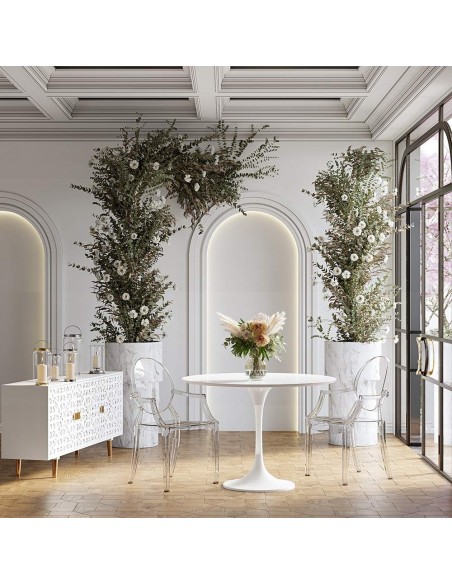 cadeira com braços neoclássico Bourbon GHOST, policarbonato transparente