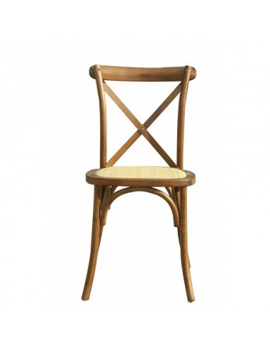 Silla CROSS BISTRO, madera color nogal y...