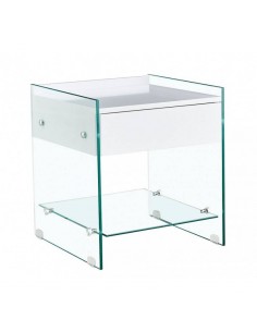 Mesa de cabeceira VEDRANA 45 x 45, vidro temperado,...