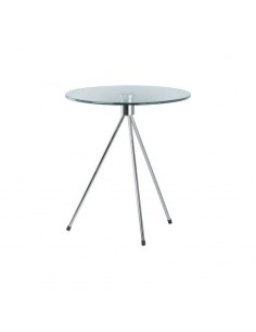 Mesa auxiliar DIVID 50, cromada y cristal