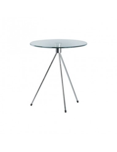Mesa auxiliar DIVID 50, cromada y cristal