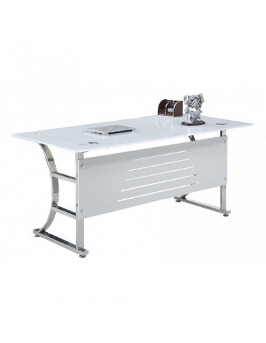 Mesa de escritório CAD 160 x 80, vidro temperado super branco