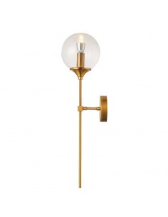 Aplique VAR, metal dourado e esfera transparente.