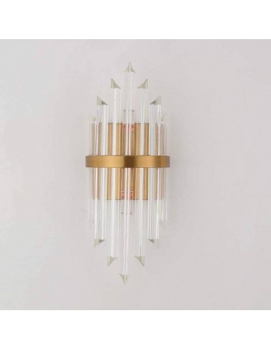Aplique de pared Kripton, metal dorado y cristal.