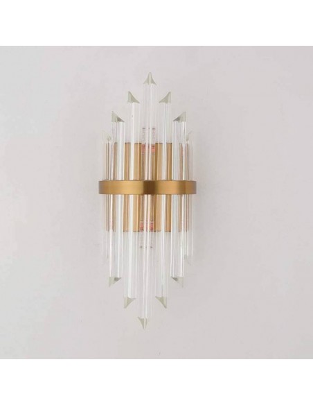 Aplique de pared Kripton, metal dorado y cristal.