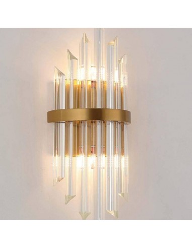 Aplique de pared Kripton, metal dorado y cristal.