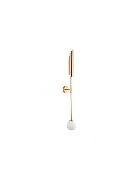 Aplique de pared MATSAY, metal cobrizo, tulipa blanca.