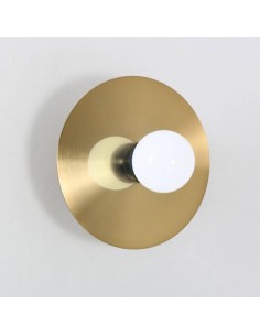 Aplique ROUND, metal dorado y negro, tulipa blanca. 2