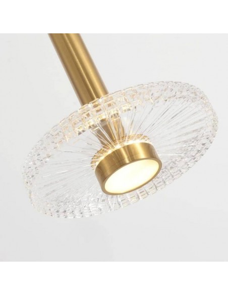 Lámpara de techo FLIPS, metal dorada, acrílico, led.