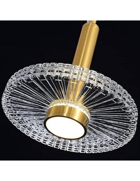 Lámpara de techo FLIPS, metal dorada, acrílico, led.