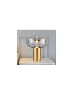 Candeeiro de mesa HERO 35, abajur de vidro em metal dourado. 2