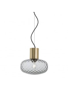 Lámpara de techo GERO 28, metal dorado y cristal.