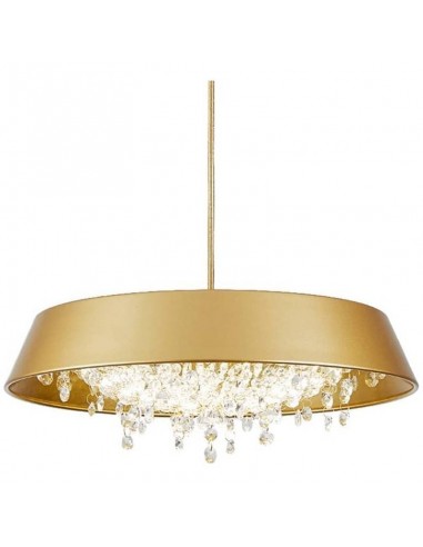 Lámpara de techo JENO 40, metal dorada,cristal, led.