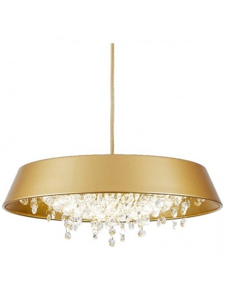 Lámpara de techo JENO 40, metal dorada,cristal, led.