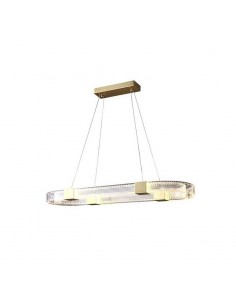 Candeeiro de teto TIZA 85x25, metal dourado, acrílico, LED.