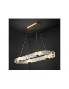 Candeeiro de teto TIZA 85x25, metal dourado, acrílico, LED. 2