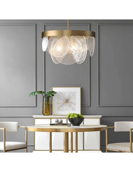 Lámpara de techo HONRA 40, metal dorado y cristal.