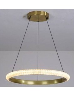 Lámpara de techo KABER R60, metal dorada, acrílico, led.