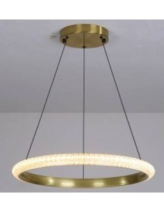 Candeeiro de teto KABER R40, metal dourado, acrílico, LED.