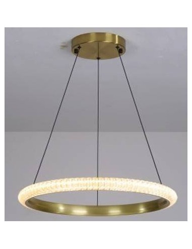 Lámpara de techo KABER R40, metal dorada, acrílico, led.