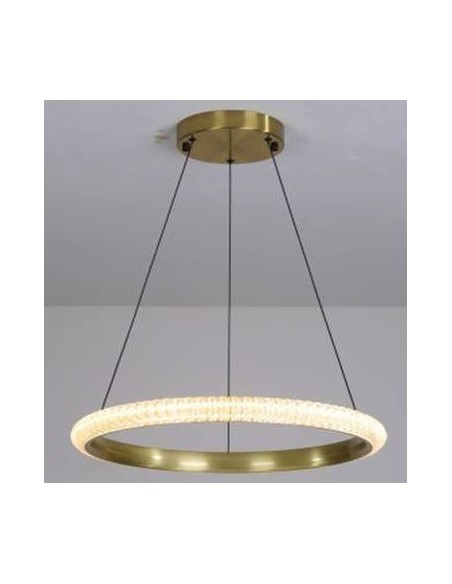 Lámpara de techo KABER R40, metal dorada, acrílico, led.