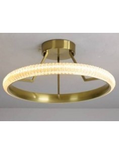 Plafon de techo KABER R60, metal dorada, acrílico, led.