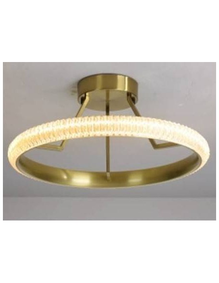 Plafon de techo KABER R60, metal dorada, acrílico, led.