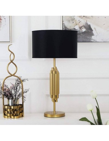 Candeeiro de mesa TUBES 35, metal dourado e...