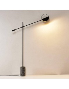 Candeeiro de pé PETER, metal, mármore preto.