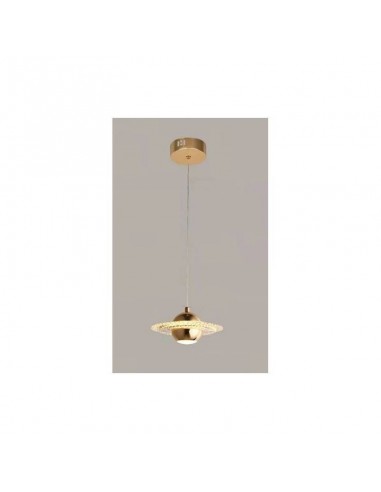 Candeeiro de teto SATURN, metal dourado,...