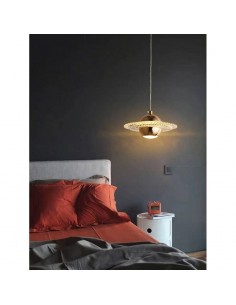 Lámpara de techo SATURN, metal dorada, acrílico, led. 2