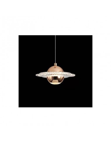 Candeeiro de teto SATURN, metal dourado,...