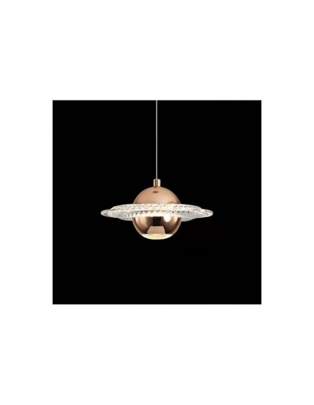 Lámpara de techo SATURN, metal dorada, acrílico, led.