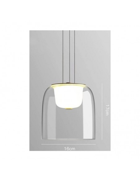 Lámpara de techo SMIT H170, metal dorado, led y cristal.