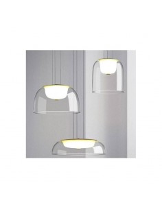 Candeeiro de teto SMIT H170, metal dourado, LED e vidro. 2