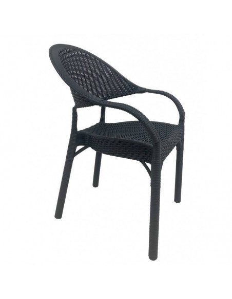 Silla con brazos exterior RICK, apilable, polipropileno antracita