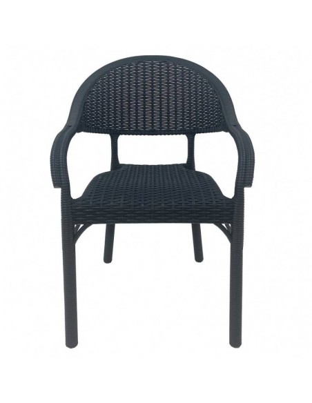 Silla con brazos exterior RICK, apilable, polipropileno antracita