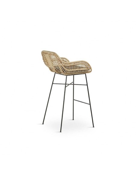 Banqueta de vime STARK 71, base de metal preto