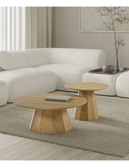 Mesa auxiliar ETNIC 60 en madera natural.