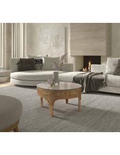 Mesa de centro CLARA 75 x 40, rattan natural e vidro. 2