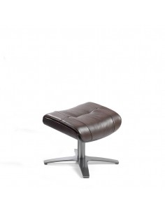 Pufe giratório Angel Cerdá 5003 estofado em couro chocolate
