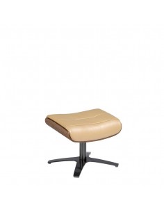 Ottoman giratorio Angel Cerdá 5088 tapizado en piel arena.