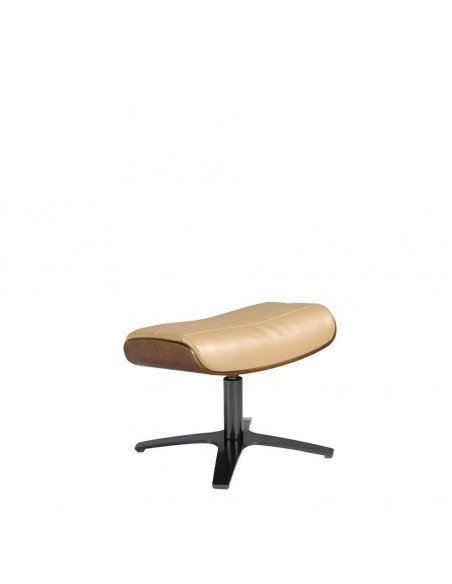 Pufe giratório Angel Cerdá 5088 estofado em couro arena.