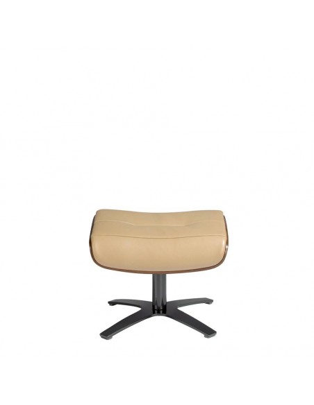 Pufe giratório Angel Cerdá 5088 estofado em couro arena.