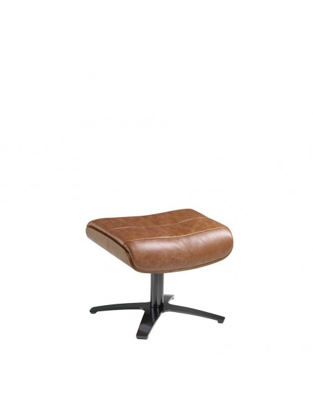 Pufe giratório Angel Cerdá 5084 estofado em couro camel.