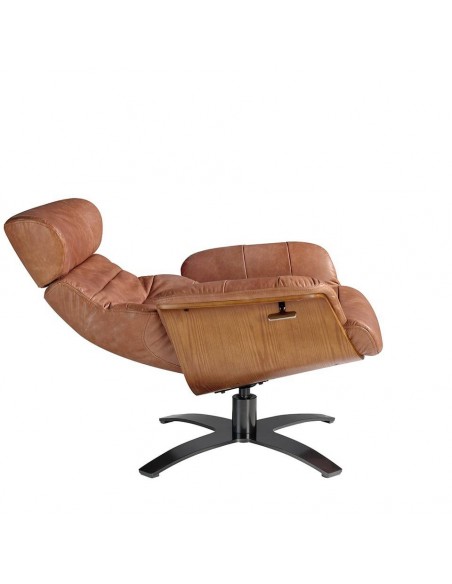 Sillón giratorio relax 5083 Angel Cerdá, piel camel.