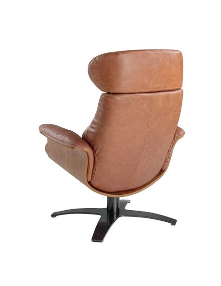 Poltrona giratória relaxante 5083 Angel Cerdá, couro camel.