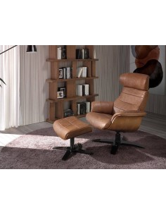Sillón giratorio relax 5083 Angel Cerdá, piel camel. 2