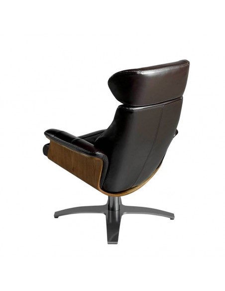Sillón giratorio relax 5034 Angel Cerdá, piel marron chocolate.