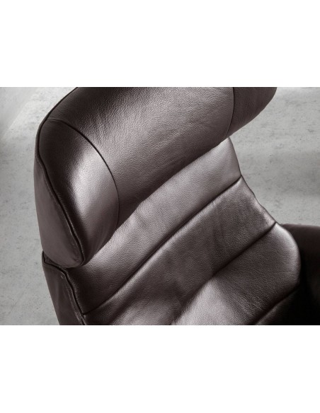 Sillón giratorio relax 5034 Angel Cerdá, piel marron chocolate.